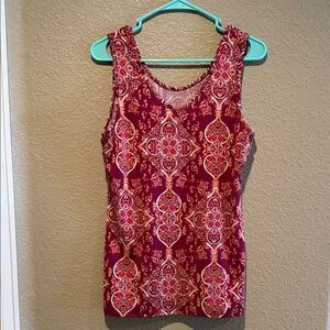 Honey and Lace Pink Patterned Reversible Tank Top